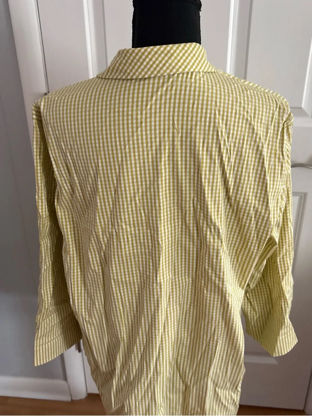Lafayette 148 New York Yellow Gingham Shirt - Picture 2 of 3